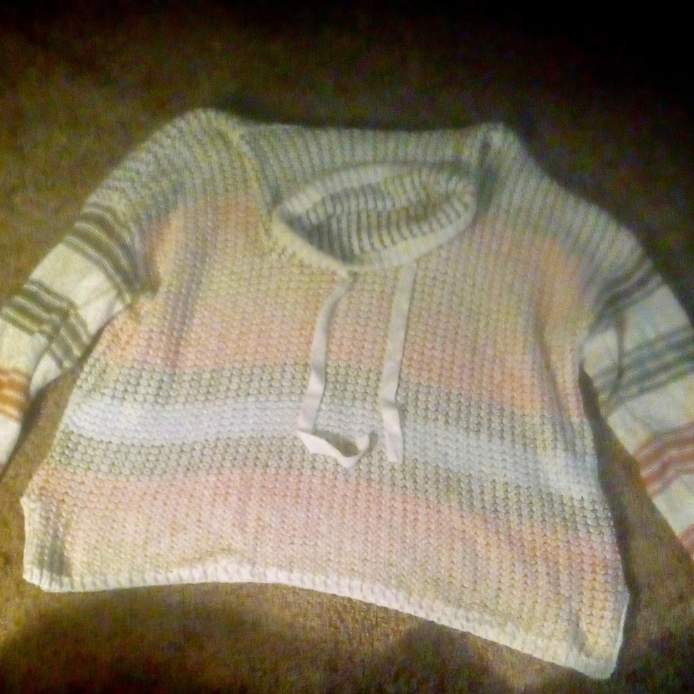 Tribal Cream and Pink Cowl Neck Sweater